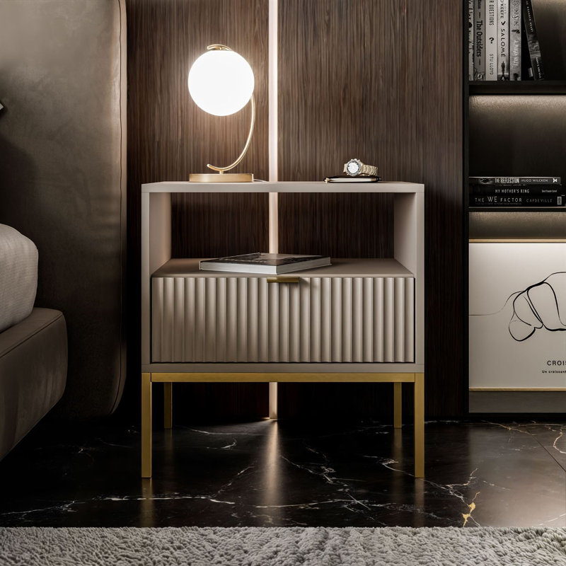 Bedside Table CORTADO S54, Cashmire/Gold