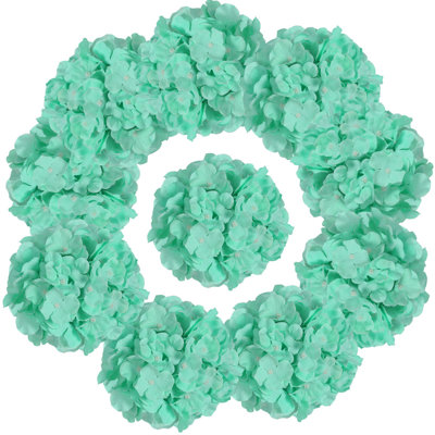 10 Pcs Artificial Hydrangea Flowers Fake Hydrangea Silk Flowers Heads With Stems Faux Hydrangea For Table Wedding Baby Shower Party Home Decorations