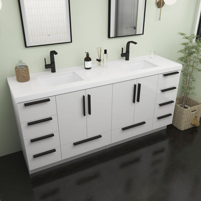 Edouard 72D" Free Standing Vanity With Acrylic Sink