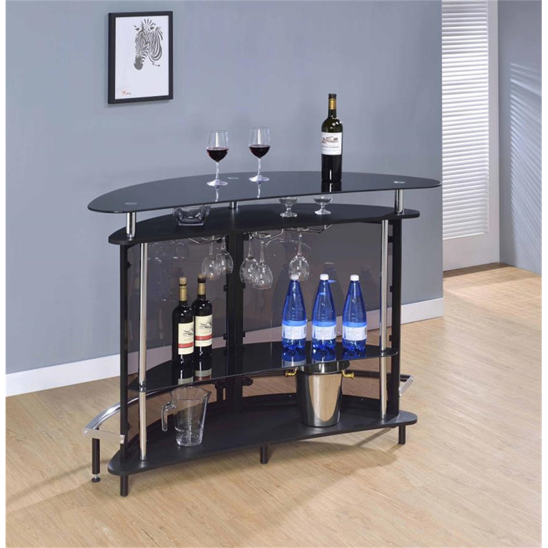 Bar avec rangement pour le vin Abye, Noir