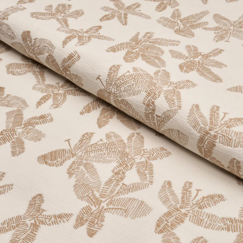 Schumacher X Caroline Z Hurley Hibiscus Fabric, Sand