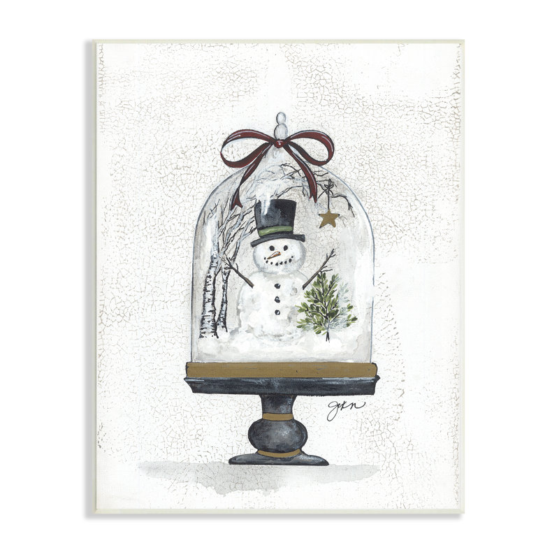 Snowman Winter Scenery, H 19 po x l 13 po x P 0,5 po, Plaque murale