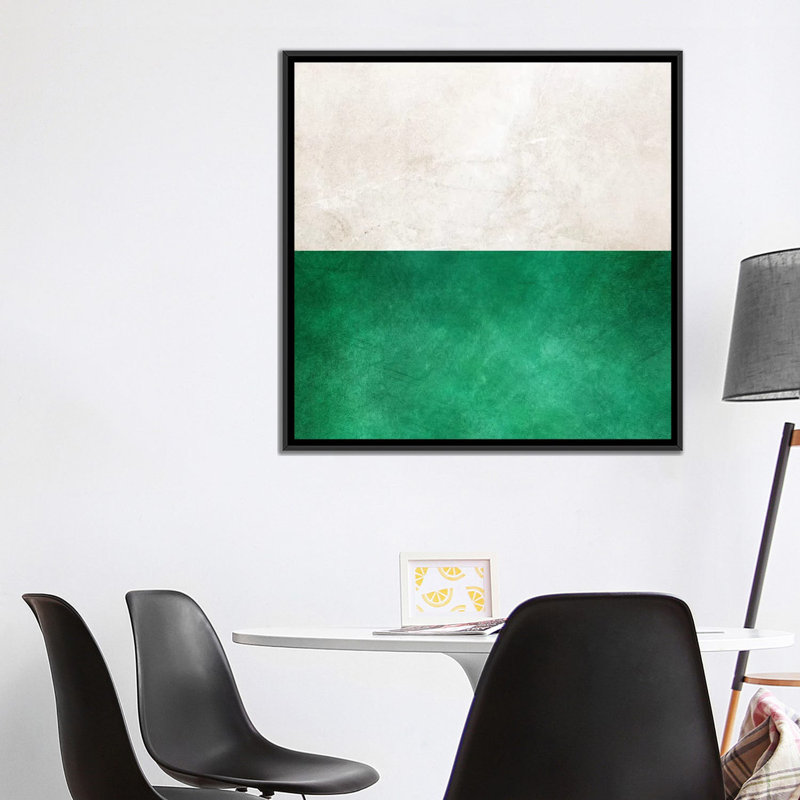 «Pearl And Emerald», impression sur toile, H 18 po x l 18 po x P 1,5 po, Toile avec cadre flottant noir, Pas de tapis