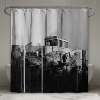 Ancient Greek Parthenon Shower Curtains Extra Long