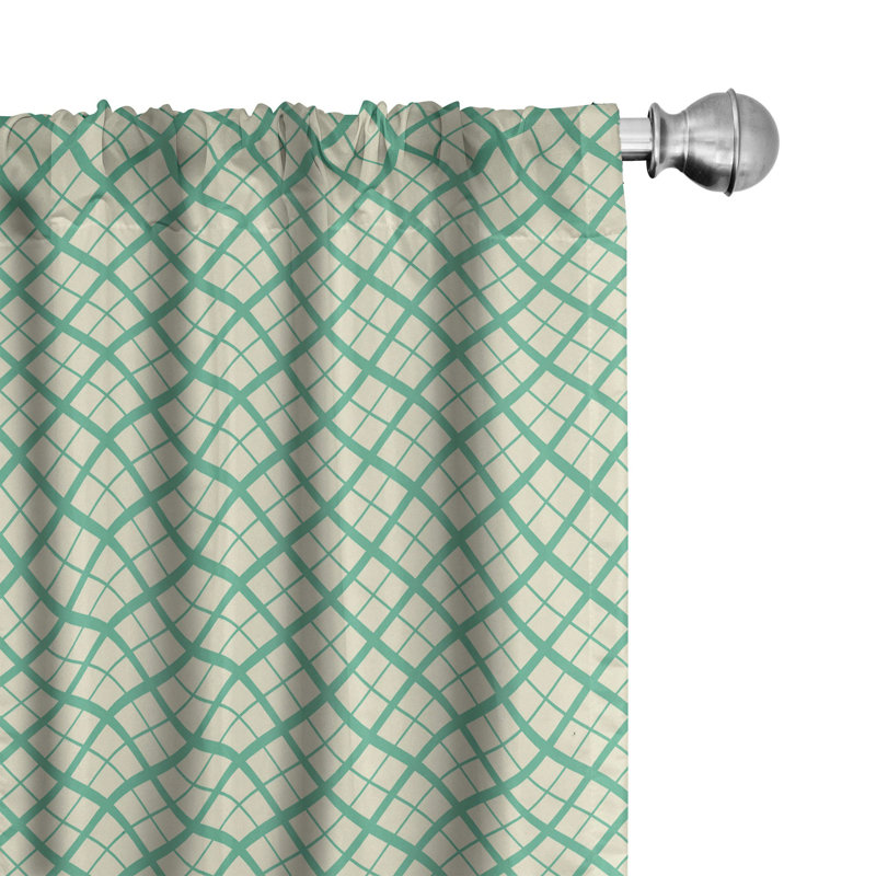 Geometric Semi-Sheer Rod Pocket Curtain Panels, 28" x 63"
