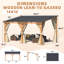 Pergolas et abris de jardin extérieurs en bois à toit rigide avec rideaux et moustiquaire-124594137