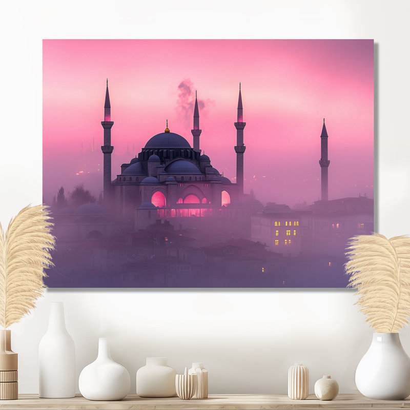 Mosquée à l'aube, Turquie, Turquie, art mural, H 12 po x l 20 po x P 0,84 po