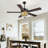 52" Tiffany Ceiling Fan Chandelier With 5 Dual-Blades And Remote Control-580720769