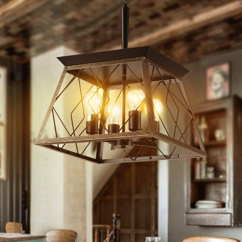 4 - Style antique rétro - noir doré pour la cuisine de salle à manger avec hauteur de luminaire réglable
