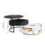Tables basses gigognes modernes à plateau relevable avec 2 tiroirs blanc et noir