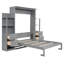 Lit escamotable double pleine grandeur avec tablettes, tiroirs et lumières DEL-1712359186
