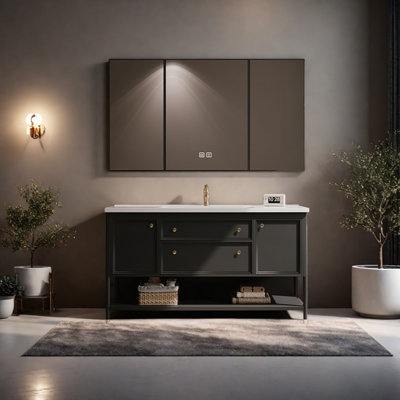 French light luxury retro bathroom cabinet