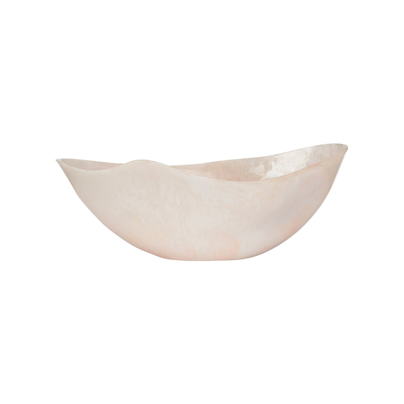 Bucolic Oval Bowl - Black Medium, 8.75" H x 21" W x 8.75" D, Pink