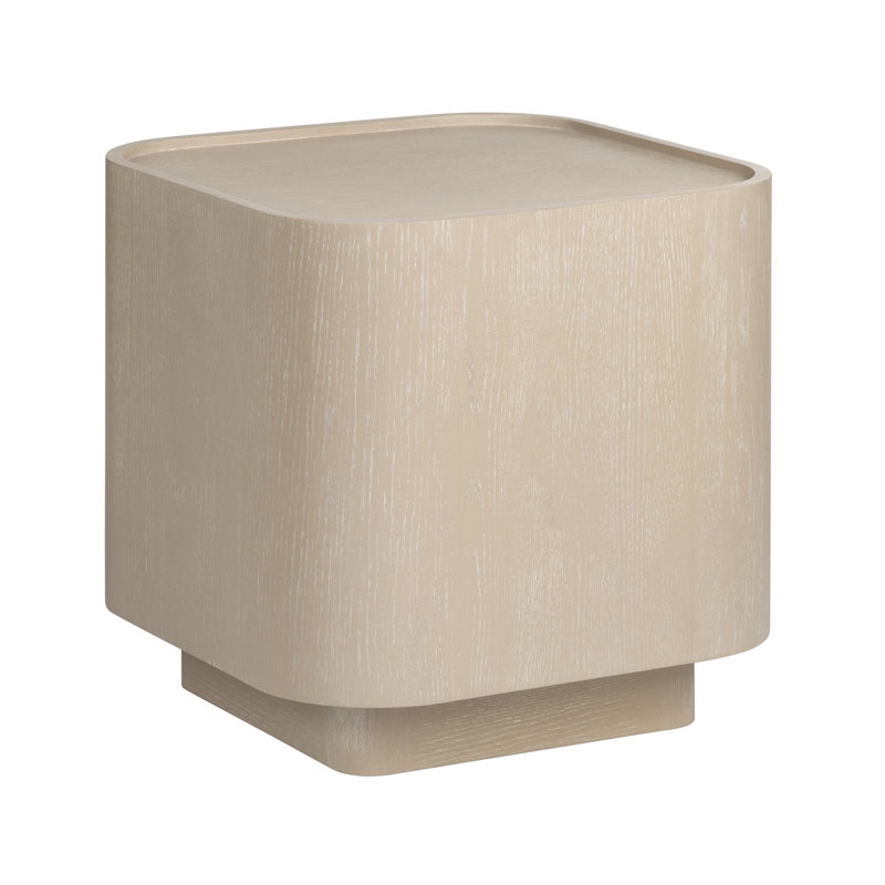 Callen 22 in. Square Tan Solid Wood Accent End Table