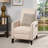 Pushback Recliner Chair With Side Pocket, Fabric Armchair Push Back Recliner With Rivet Decoration, Mid Century Accent Chair For Living Room, Bedroom-1238068348