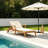 Acacia Wood Outdoor Chaise Lounge Chair with Wheels and Adjustable Backrest