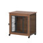 Caisse pour chien robuste et robuste, structure en acier, style bois moderne