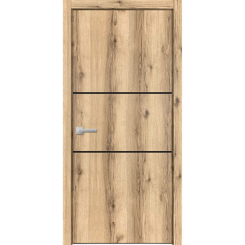 Porte intérieure moderne en bois avec quincaillerie | Planum 0014 noyer | Garnitures à panneau simple | Portes de salle de bain robustes