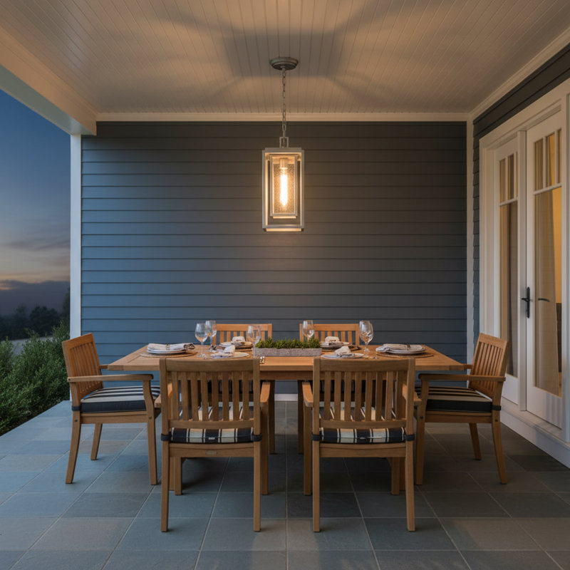 Medium Hanging Lantern, Satin Nickel