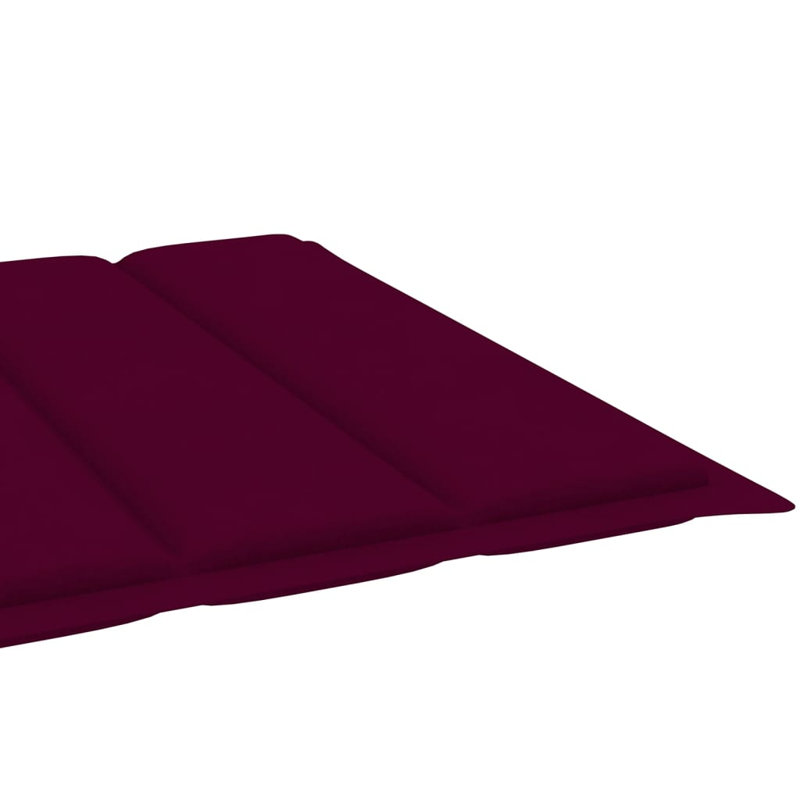 Chaise longue d'extérieur à accoudoirs réglables en bois d'acacia massif gris Sun Lounger, Vin rouge