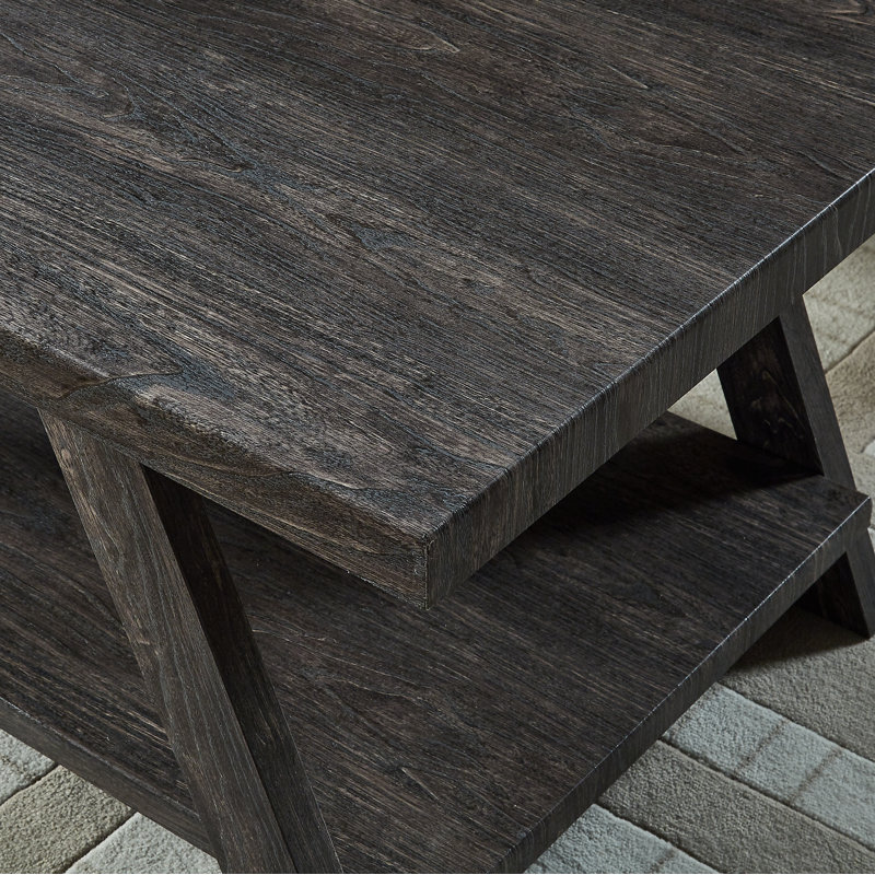 Table de bout avec rangement Angeleca, Gris charbon, H 23 po x l 24 po x P 22 po