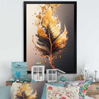 «Gold Abstract Leaves II», impression sur toile
