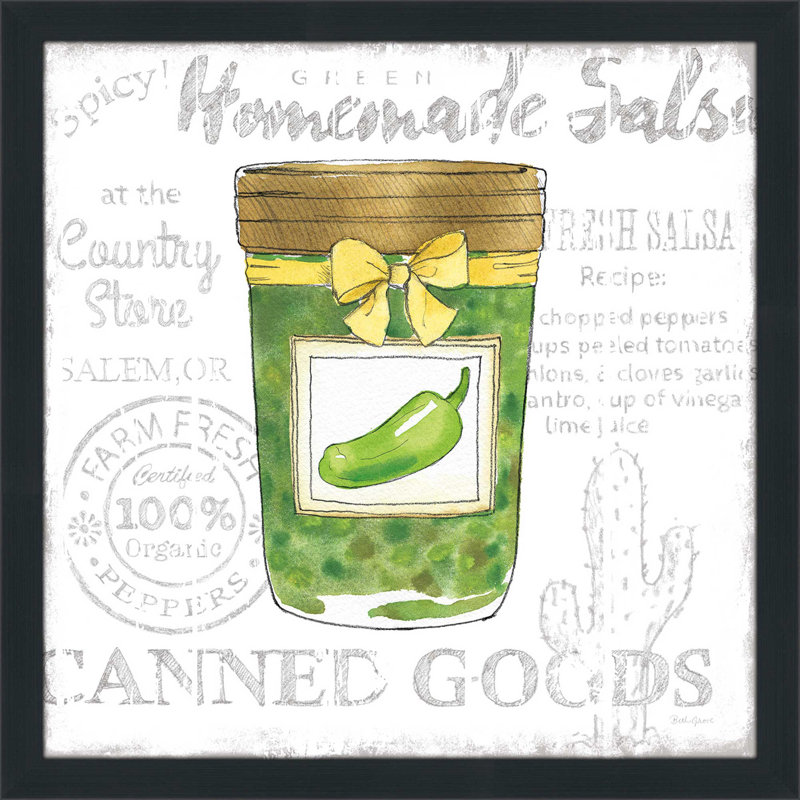 « canning cuisine iii », reproduction de peinture à l’aquarelle, H 21,5 po x l 21,5 po x P 0,75 po, Cadre espresso