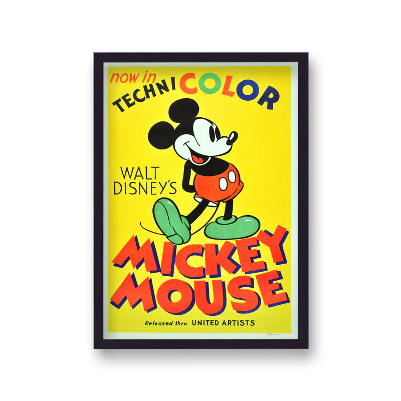 Vintage Movie Classic Mickey Mouse by Vouvart - Single Picture Frame Print