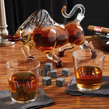 Executive Computer 3-Piece Whiskey Decanter & Glasses Set | JoyJolt