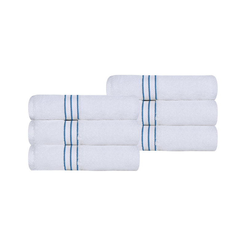 Hotel Turkish Cotton 6-Piece Hand Towel Set, Ultra-Plush & Luxury Weight, Light Blue