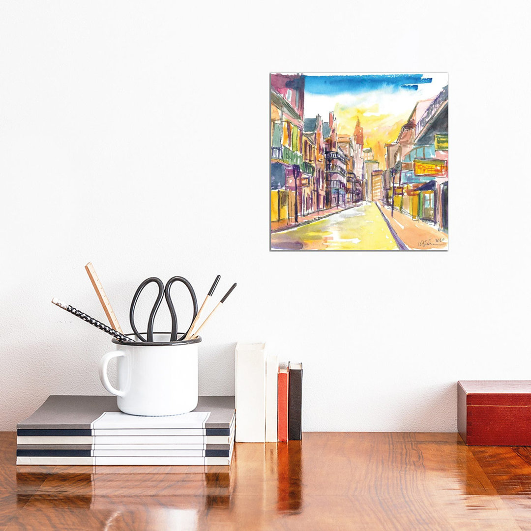 New Orleans Bourbon Street Scene At Sunrise By Markus & Martina Bleichner - Wrapped Canvas Painting by Markus & Martina Bleichner - Wrapped Canvas Pai