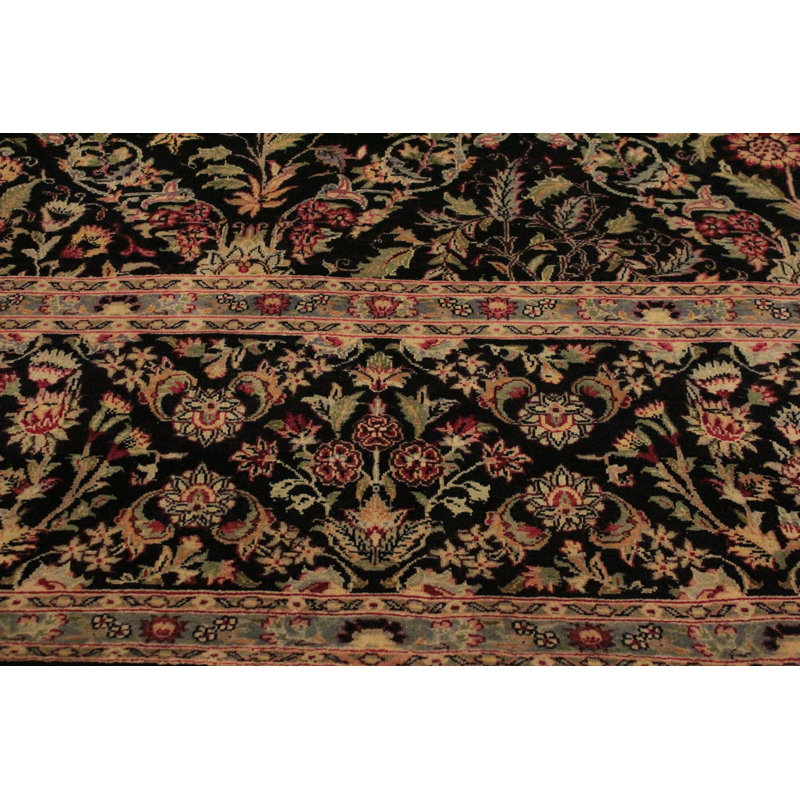Tapis oriental en laine noir / gris 9 pi 2 po x 12 pi 2 po Aaru