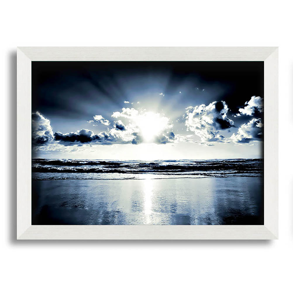 Gerahmtes Poster Blue Sunburst