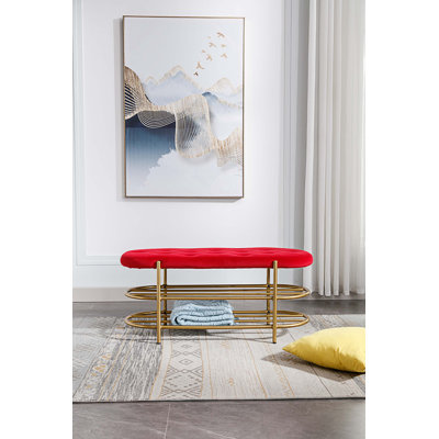 Banc de rangement en velours Rosheda