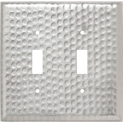 Hand Hammered 2 - Gang Toggle Light Switch Standard Wall Plate