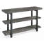 Console média de 48 po avec structure en bois massif et en métal et deux tablettes de style industriel rustique Rundell-296065260