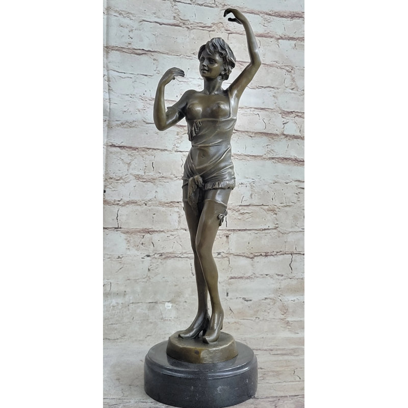 «Hot Cast Bronze Semi Nude Exposed Figurine»