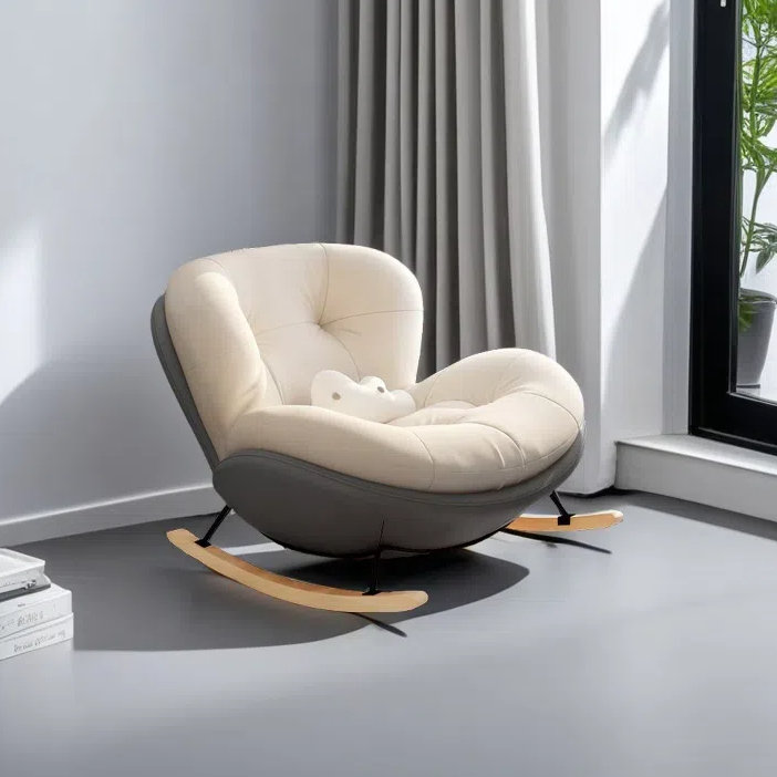 Chaise berçante Creative Fashion, Noir / brun / gris