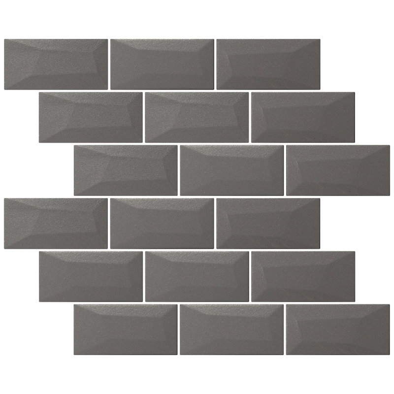 Carreau de mosaïque biseauté 2 "x 4", Gris anthracite