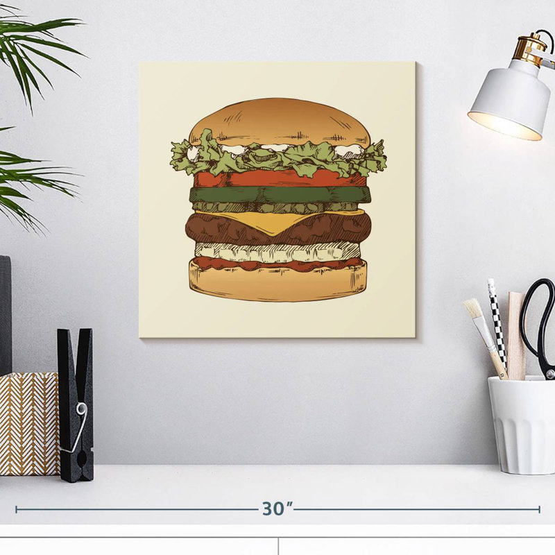 Yarlin Vintage Hamburger, 16" H x 16" W