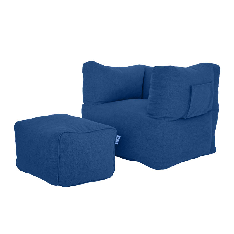 Microfiber / Microsuede Bean Bag Sofa, Blue