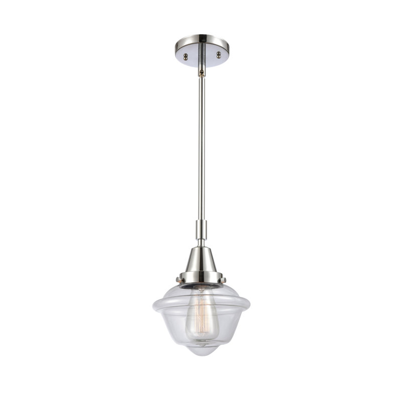 Luminaire suspendu pour école simple à 1 lumière Frand, Transparent, Chrome poli, Ampoule non incluse