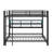 Metal Queen Over Queen Bunk Bed With Storage Cabinets And LED
