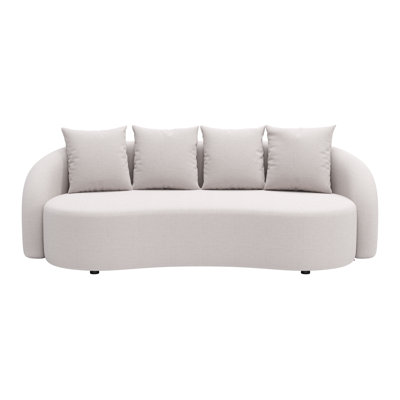 Kaly 90.6" Wide Outdoor Curved Patio Sofa with Cushions