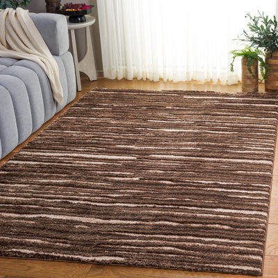 Tapis brun / ivoire Seattle Shag 908