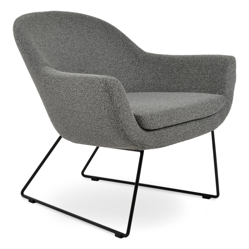 Fauteuil Madison, Noir, Gris laine