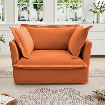 Chaise d'appoint en chenille avec coussin de dossier et coussins Chessher