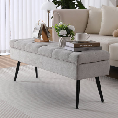 Banc de rangement en lin Honoka