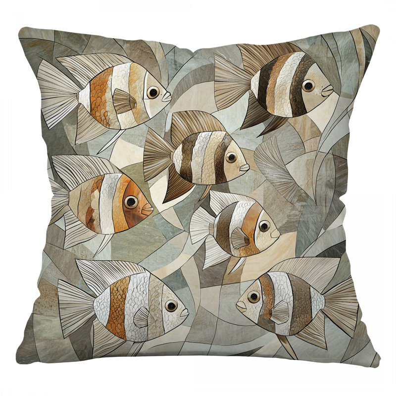 Coussin Fish, Carré 18 po