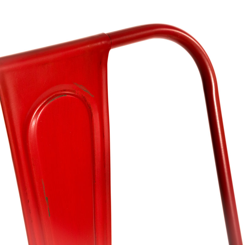 46cm H Metal Stacking Side Chair, Red